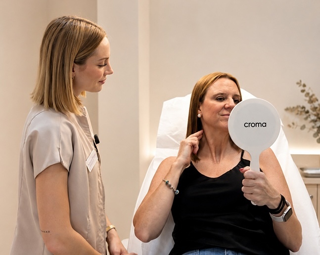 Tratamiento de medicina estética con enfoque wellaging para la piel madura en Holaglow